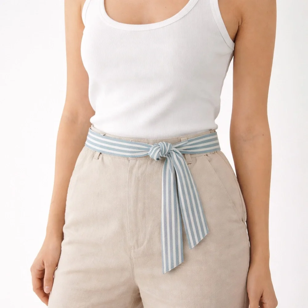 Striped Blue and White Belt